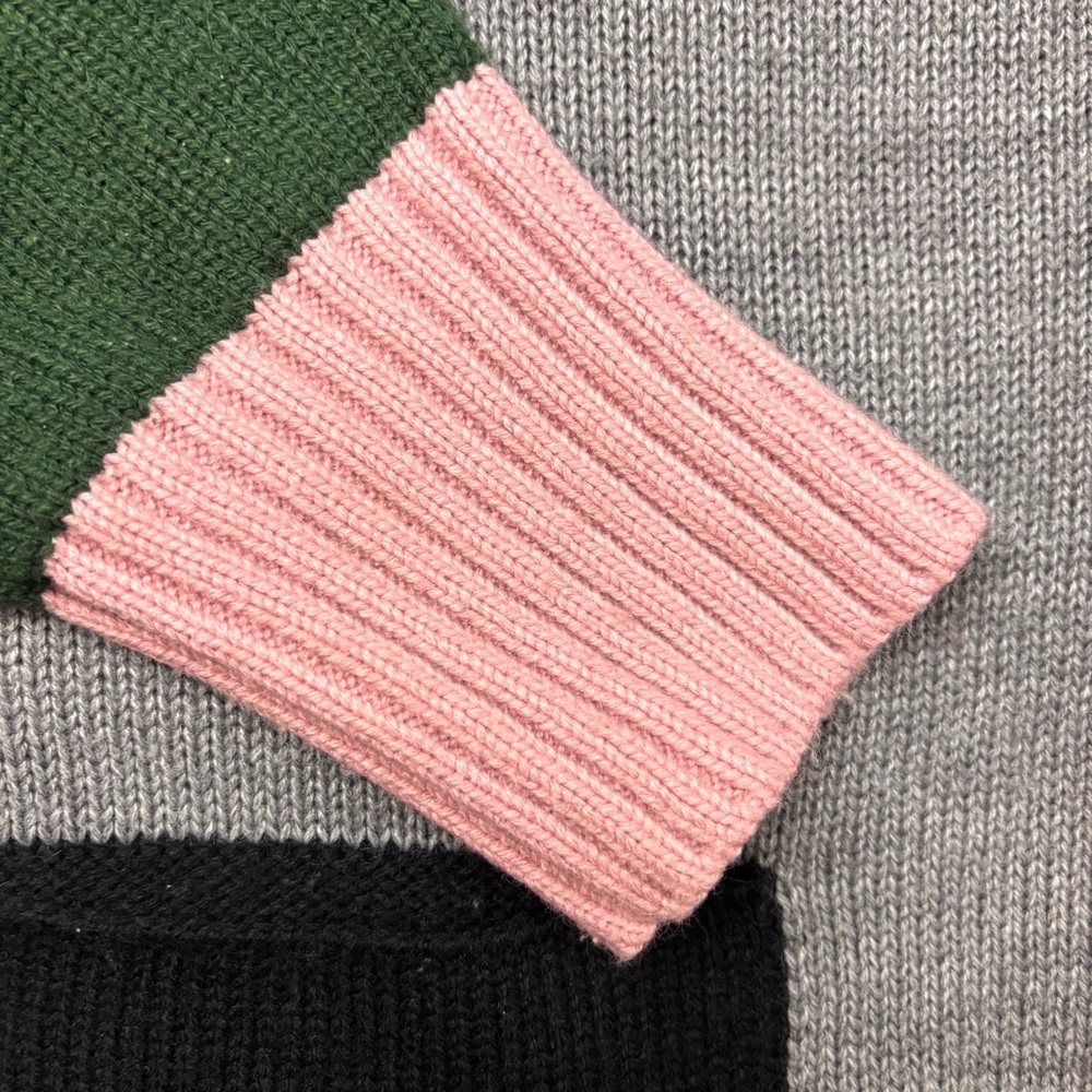 Colorblock Green/Gray/Pink “Grandpa” Cottagecore Button Cardigan Sweater (2XL) - Picture 4 of 15